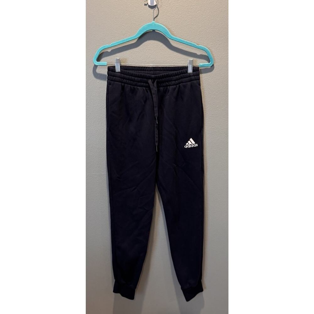 Adidas Men's Size S Tapered Joggers Navy Blue Logo Sweatpants